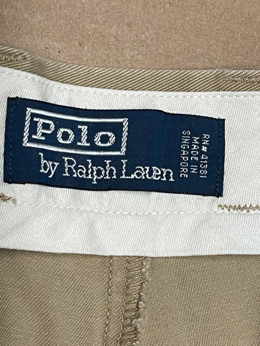 Polo Ralph Lauren Khaki Vintage Pleated Chino Pants Men's 42 X 30 100% Cotton